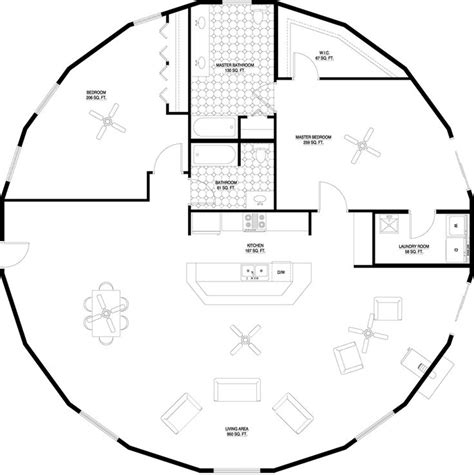 The Floor Plan For A Round House