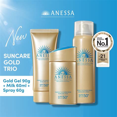 Jual Anessa Perfect Uv Sunscreen Skin Care Milk Gel Spray Spf Pa