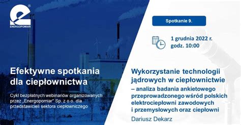 Wykorzystanie Technologii J Drowych W Ciep Ownictwie Energopomiar