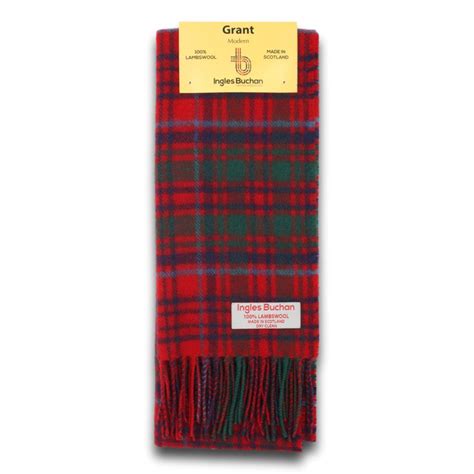 Grant Tartan Scarf 100% Wool Scottish Plaid