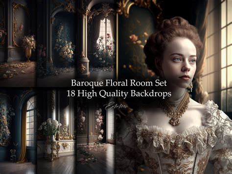 18 Baroque Digital Backdrop Fine Art Textures Bundle Floral Etsy