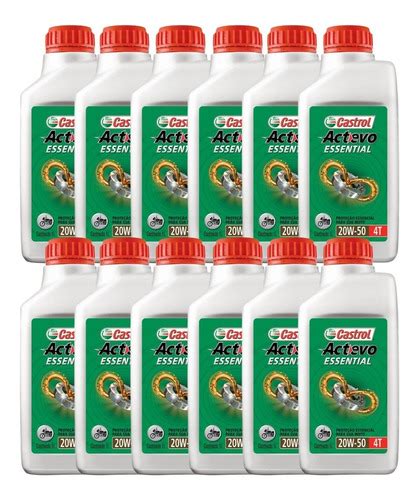 Kit 12 Óleo Castrol Actevo Essential 4t 20w50 Sl Mineral 1l