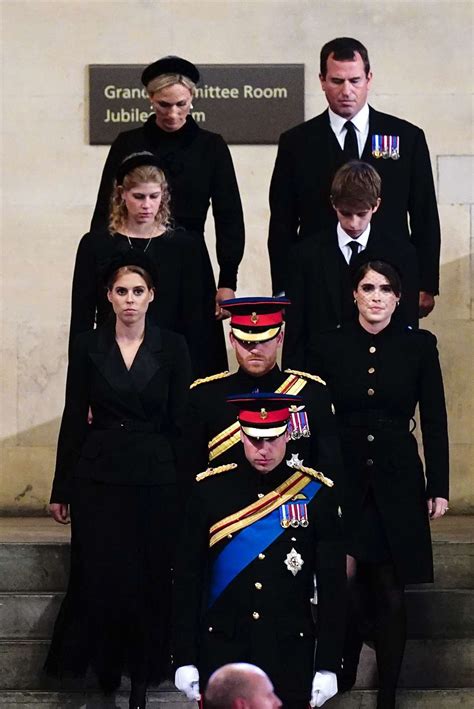 William and Harry lead Queen’s eight grandchildren in emotional coffin vigil