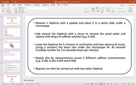 Edexcel A Level Snab Biology Topic 1 Core Practical 1 Daphnia