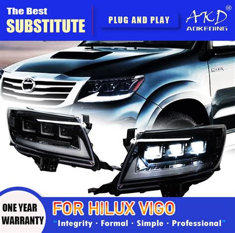 AKD Head Lamp For Toyota Hilux VIGO LED Headlight 2011 2014 Headlights