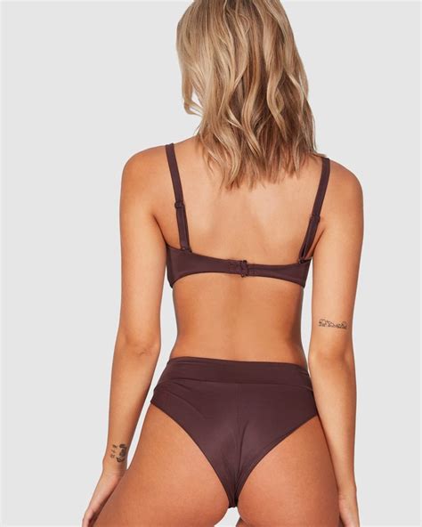 Solid High Rise Cheeky Bikini Bottoms 9352315274746 RVCA