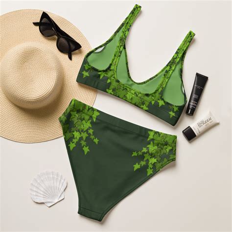 Poison Ivy Bikini Recycled High Waisted Bikini Cosplay Forest Etsy