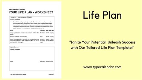 Year Life Plan Template