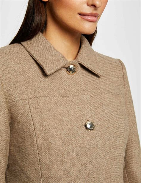 Manteau évasé boutonné beige femme Morgan