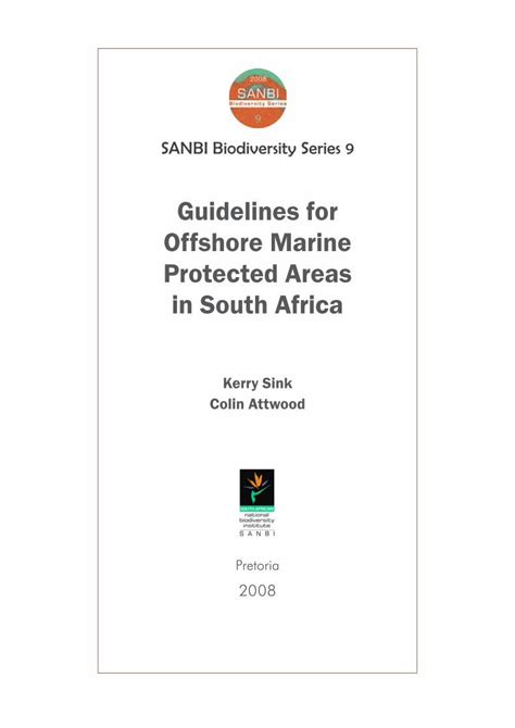 Pdf Guidelines For Offshore Marine Protected Areas In South Africa