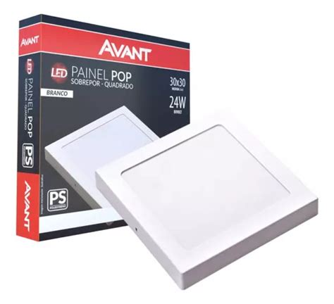 Lámpara led Avant Kit 2 painel led pop 24w sobrepor quadrada luz branca