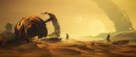 Artstation Desert Wreckage Sci Fi