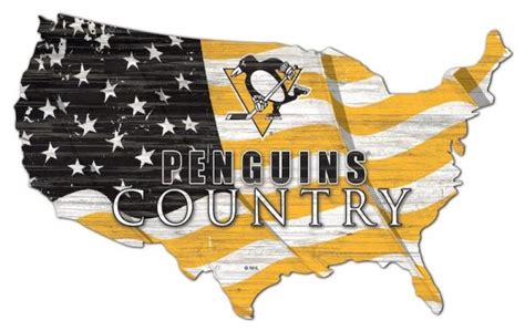 Pittsburgh Penguins USA Country Flag Metal Sign Ice Hockey Signs Gift ...