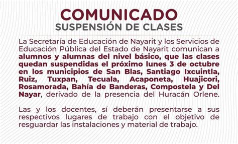 Suspenden Clases En Municipios De Nayarit Por Orlene