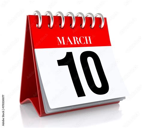 March 10. Calendar Stock Illustration | Adobe Stock