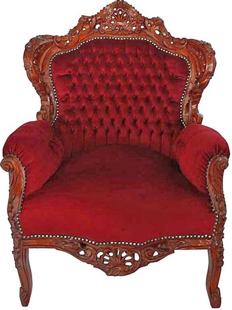 Fauteuil Baroque En H Tre Velours Rouge Stockholm Meuble De Style