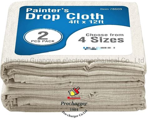 High Quality 9x12 Ft 100 Cotton Canvas Drop Cloth Reusable Dust Sheet