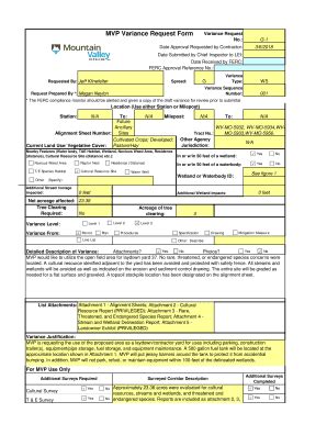 Fillable Online Mvp Variance Request Form Mountain Valley Pipeline