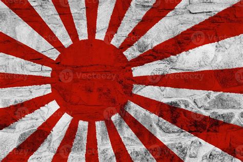 Japanese navy imperial flag on a textured background. Concept collage ...