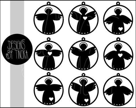 Angel Svg Christmas Ornament Svg Bundle Etsy