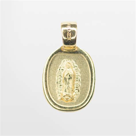 Medalla Oval De Oro Laminado Con Virgen De Guadalupe Deperlas