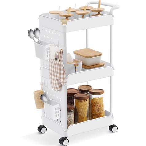 Kk Kingrack Tier Tall Trolley Metal Kitchen Rolling Storage Cart