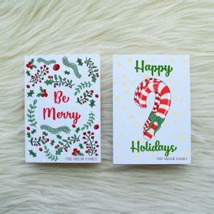 Personalized Christmas Cards Custom Christmas Cards Set Candy Cane ...