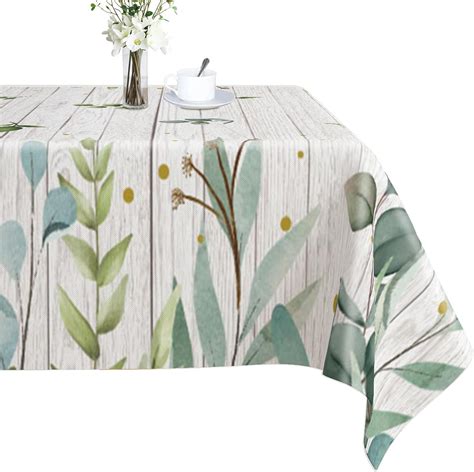 Fayavoo Eucalyptus Leaves Tablecloth Sage Greenery Table Cover Baby