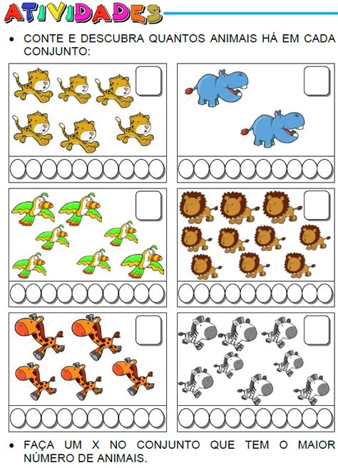 Contando Animais Jogos De Matemática Pré Escolar Matemática Pré