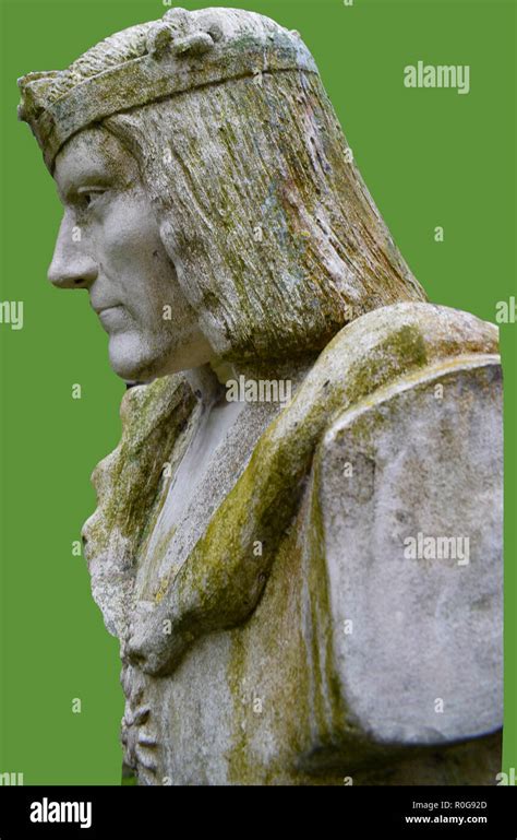 A portrait of King Richard III of England (From a statue at Middleham ...