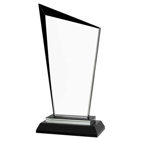 Black Razor Glass Award With Sizes Free Engraving On All Sizes