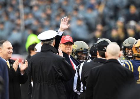 Photos Trump Takes Turns Sitting With Army Navy Cadets At Army Navy