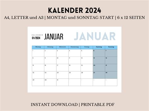 Kalender Druckbar Pdf Calendar Printable Deutsch German