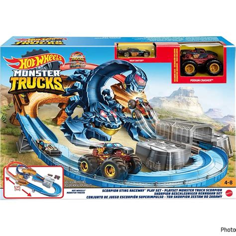 Hot Wheels Monster Trucks Scorpion Sting Raceway Track Set Shopee Thailand