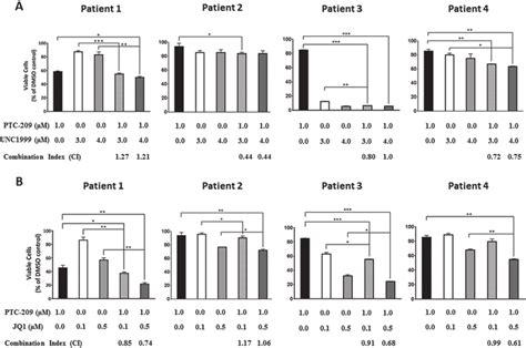 PTC 209 Shows Synergistic And Additive Effects With UNC1999 And JQ1 In