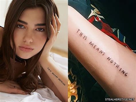 Dua Lipa Writing Forearm Tattoo | Steal Her Style