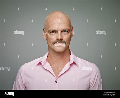 Bald Moustache Hi Res Stock Photography And Images Alamy