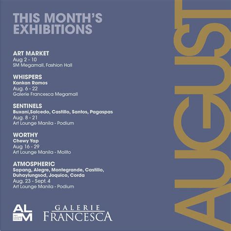 This August, join the Galerie... - Galerie Francesca
