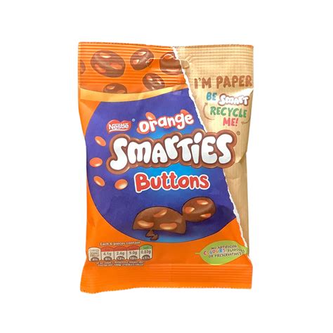 Smarties Buttons Orange Pouch Bag 85g Tasko Sweets