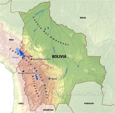 Mapa F Sico De Bolivia Geograf A De Bolivia