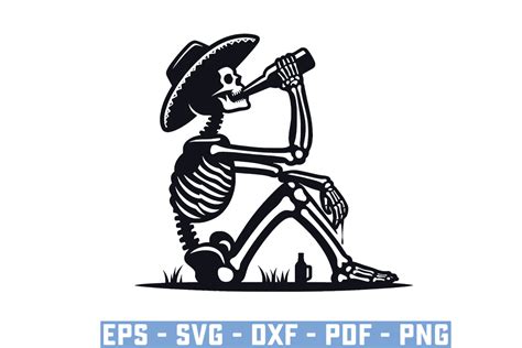 Funny Drinking Skeleton Skull Svg Files Graphic By Ripongrafix471