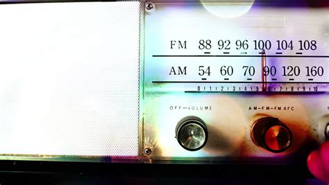 Close Up Of A Vintage Radio Dial With The Stations And Frequencies