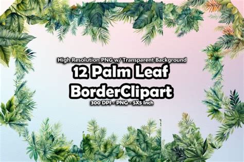 12 Palm Leaf Border Clipart Graphic by printztopbrand · Creative Fabrica