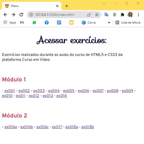 GitHub Yasmin Camargo exercicios HTML CSS Exercícios realizados