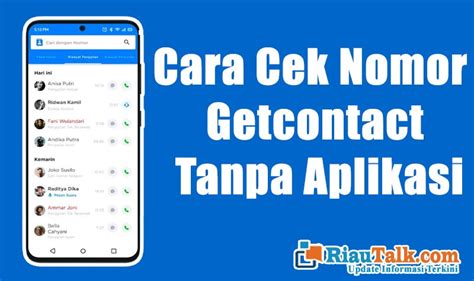 Cara Cek Nomor Di Getcontact Tanpa Aplikasi