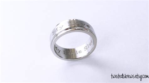 MATURE Custom Engraved BDSM Stainless Steel SPINNER Ring Daddy Etsy