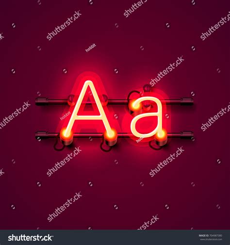 Neon Font Letter Art Design Singboard Stock Vector Royalty Free