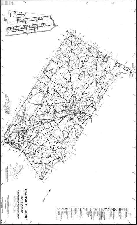 1990 Road Map of Granville County, North Carolina