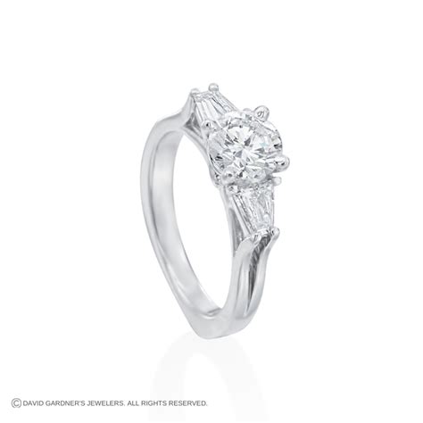 Platinum Three-Stone with Baguettes | David Gardner's Jewelers ...