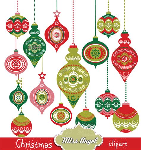 Christmas Decorations Clip Art, Christmas Balls Clipart Instant ...